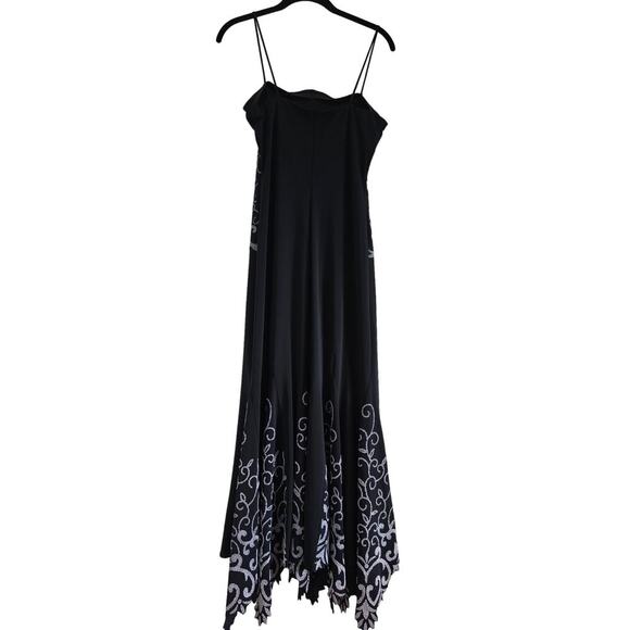 Vintage Roberta Y2K Beaded Black Midi Slip Dress Gown Size S Formal Whimsigoth - Picture 5 of 7